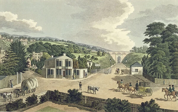 The Highgate Archway from the Turnpike Gate at Holloway (engraving)
