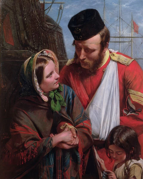 Home Again, 1858 (oil on canvas) (pair of 146061)