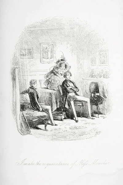 I make the acquaintance of Miss. Mowcher, illustration from David Copperfield