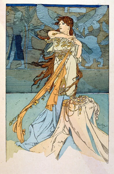 Illustration by Alphonse Mucha from 'Rama'a poem in three acts by Paul Verola