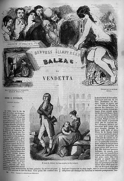 Illustration of 'La Vendetta', novel by Honore de Balzac (1799-1850)