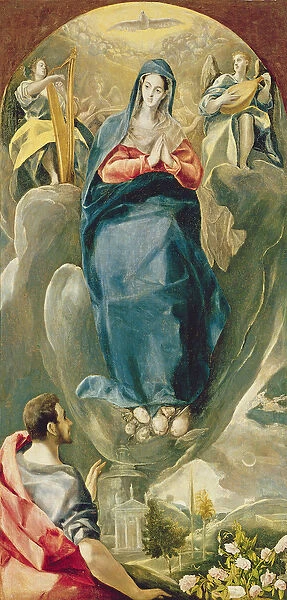 The Immaculate Conception Contemplated by St. John the Evangelist (oil on panel)