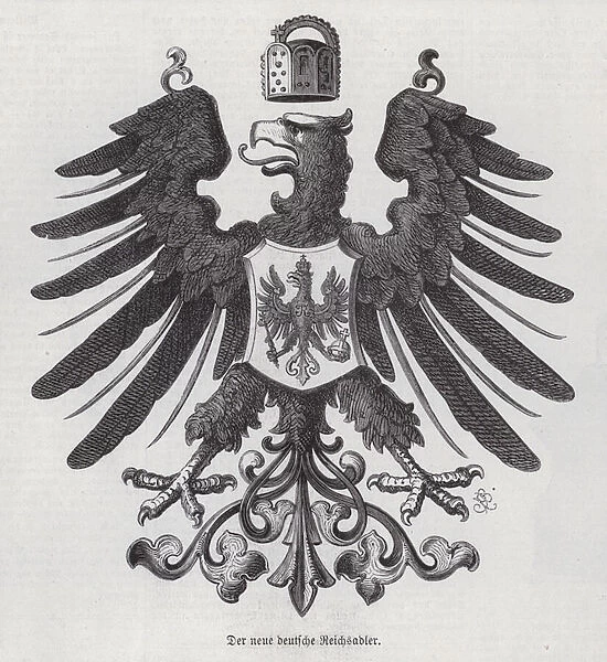 Imperial eagle, new emblem of Germany (engraving)