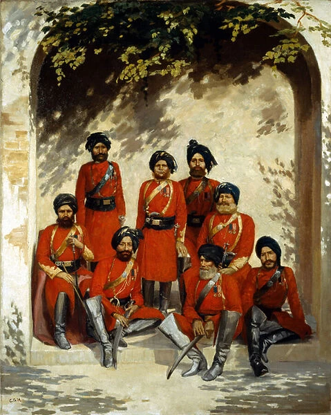 Indian Army Officers and Non-Commissioned Officers, 2nd Regiment of Cavalry