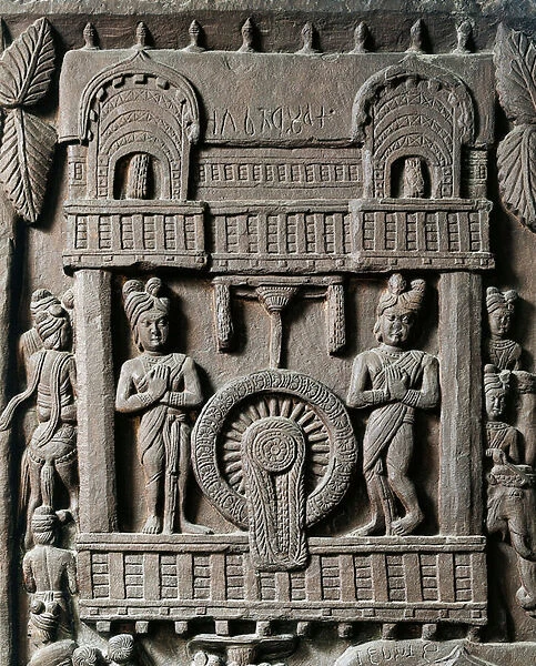 Indian art, Hinduism: low relief representing the last visit of King Prasenjit II to