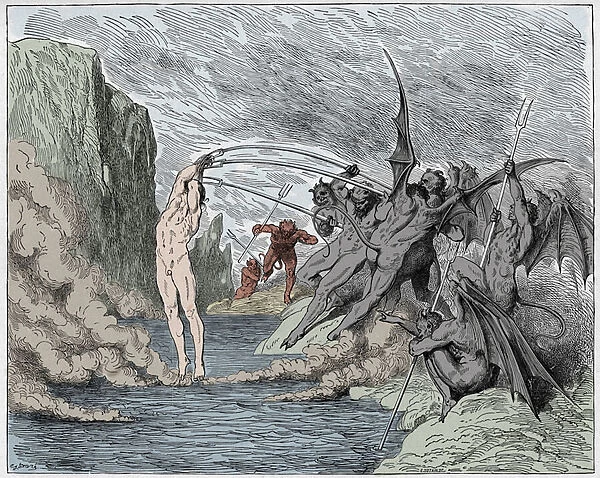 Inferno, Canto 21 : Devils torment the barrators, illustration from