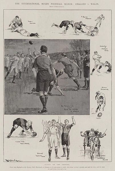 The International Rugby Football Match, England v Wales (litho)