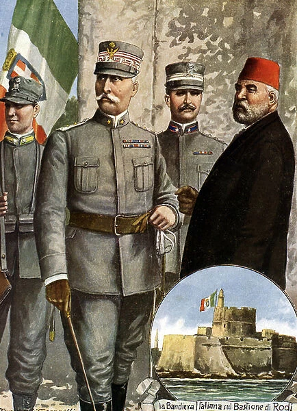 Italian-Turkish War: 'Portrait of Italian General Giovanni Ameglio after the conquest of the island of Rhodes in 1912'(Italian-Turkish War: portrait of Italian general Giovanni Ameglio after Rhodes conquest)