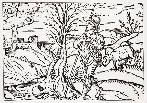 January, from Spensers 'The Shepherds Calendar', 1579 (woodcut)