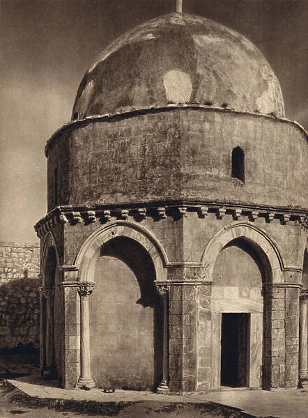 Jerusalem, Chapel of the Ascension on the Mount of Olives (b  /  w photo)