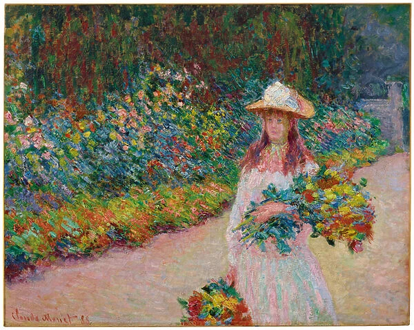 Jeune fille dans le jardin de Giverny, 1888 (oil on canvas)
