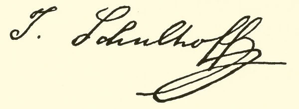 Julius Schulhoff, signature (engraving)