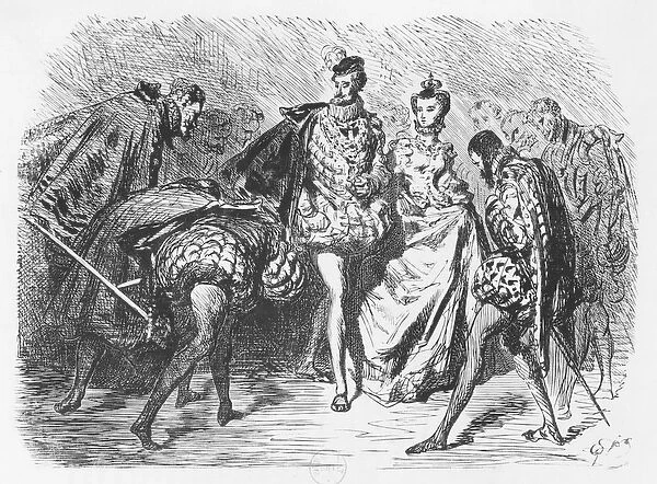 King and court, illustration from the Essais by Michel Eyquem de Montaigne