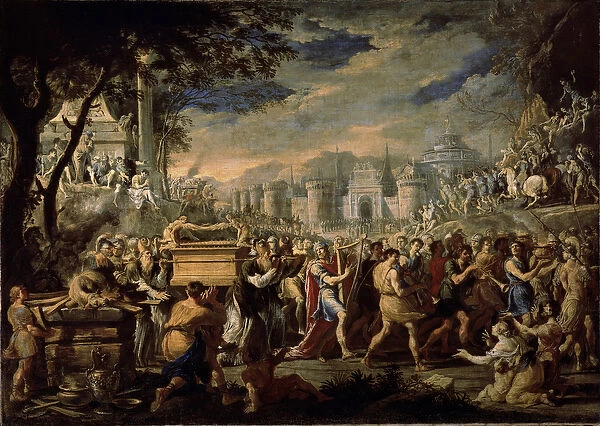 King David bearing the Ark of the Covenant into Jerusalem, 1640s (oil on canvas)
