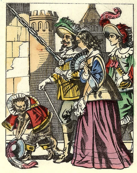 The king, the princess and the Marquis of Carabas arrive at the castle of the ogre