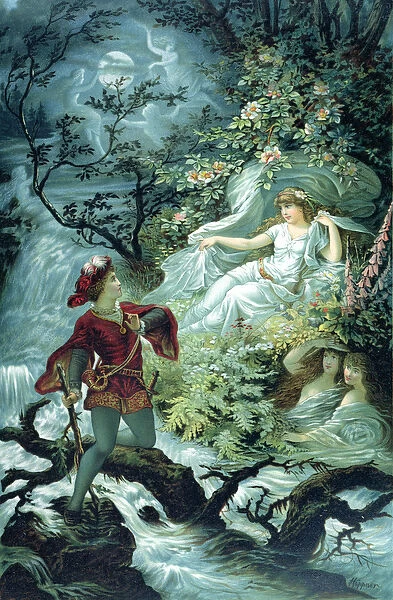The Knight Hulbrand with Undine, illustration for the tale Undine