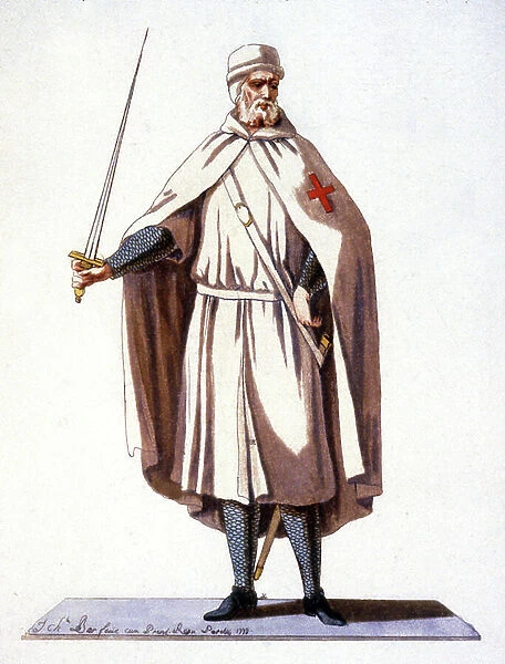 Knight Templar with war suit, 1778 (engraving)
