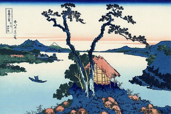 Lake Suwa in the Shinano province, c. 1830 (woodblock print)