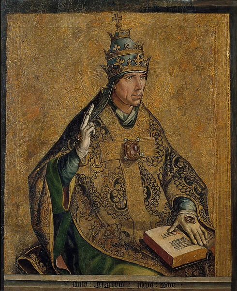 le Pape Gregoire Ier le Grand - Saint Gregory the Great - Berruguete, Pedro (1450-1503) - c. 1495 - Oil on wood - 85, 5x70 - Museu Nacional d Art de Catalunya, Barcelona