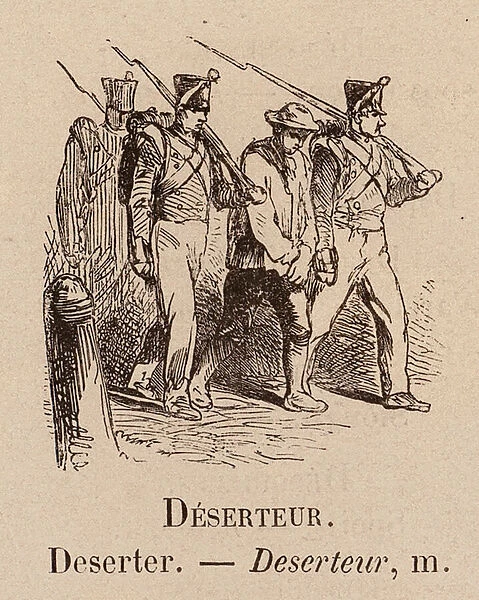 Le Vocabulaire Illustre: Deserteur; Deserter (engraving)