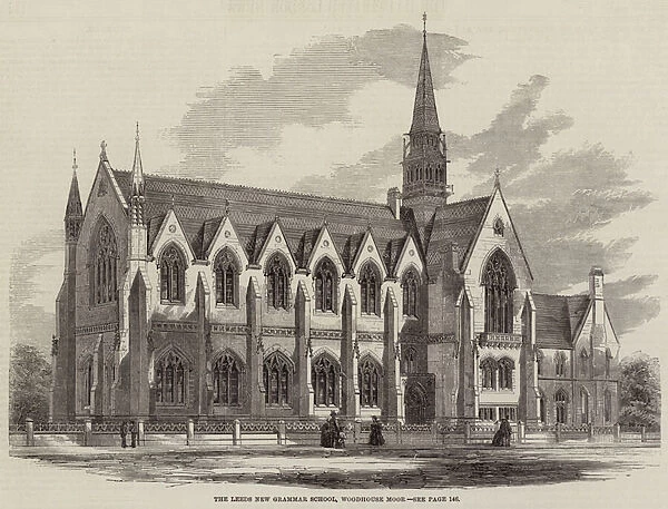 The Leeds New Grammar School, Woodhouse Moor (engraving)