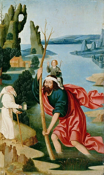 The Legend of St. Christopher (oil on panel)