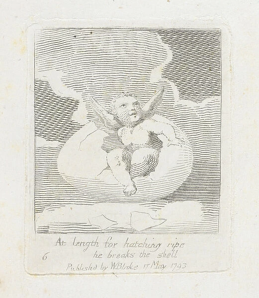At Length for Hatching Ripe He Breaks the Shell, plate 8 from For Children