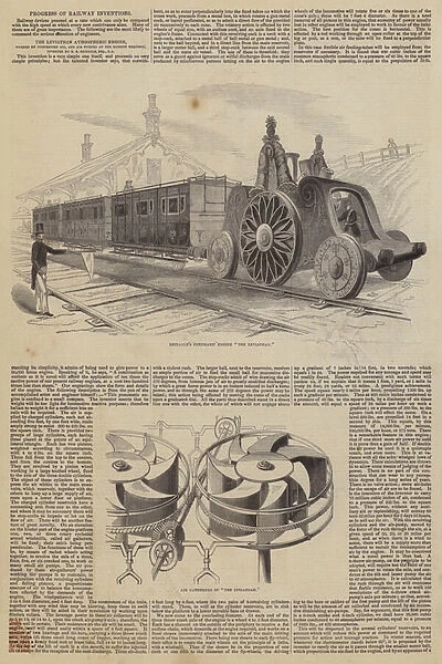 The Leviathan Atmospheric Engine, worked by Compressed Air, and Air pumped at the Moment required, invented by R R Reinagle, Esquire, RA (engraving)