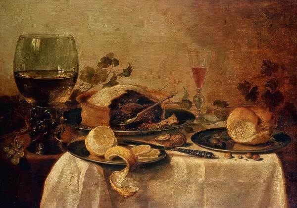 Still Life with Fruit Pie, 1635 (oil on panel)