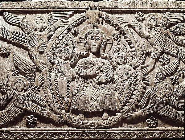 Lombard art: Christ in glory, low relief from the altar of Duke Rachis (Ratchis or Ratgis