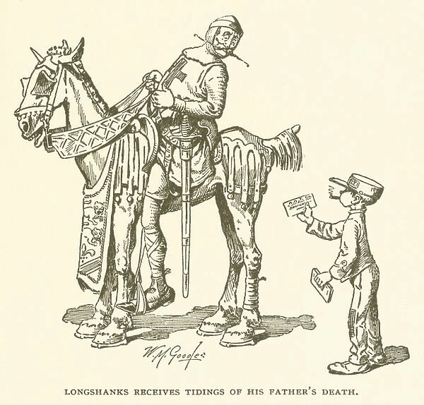 Longshanks receives tidings of his Fathers Death (engraving)