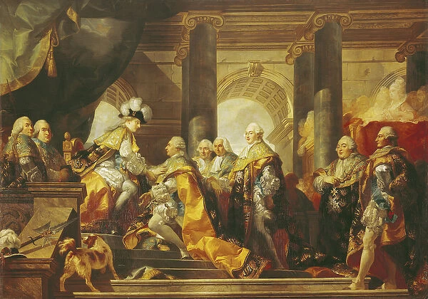 Louis XVI (1754-93) King of France, Receiving the Homage of the Knights of the Order of St