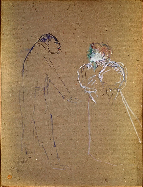 Lucien Germain Guitry and Jeanne Granier, 1895 (oil on paper)