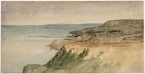 Lyme Regis, Dorset, c. 1797 (w  /  c over pencil on textured paper)