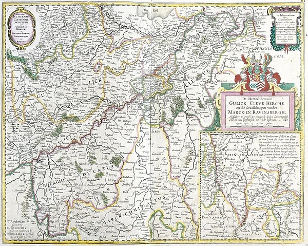 Map of the Count of Ravensberg (Germany) (etching, 1671)