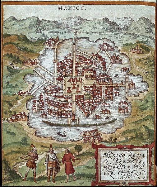 Map of Mexico (engraving, 16th century)