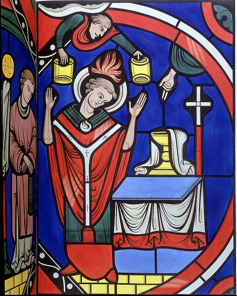 Mass. College simile of a stained glass window from the cathedral of Le Mans