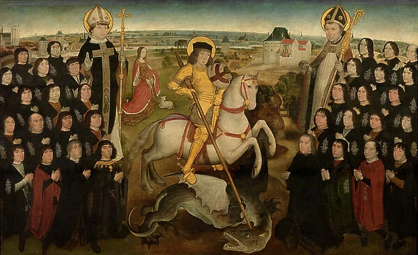The Members of the Guild of the Large Crossbow of Malines, c. 1500 (oil on panel)