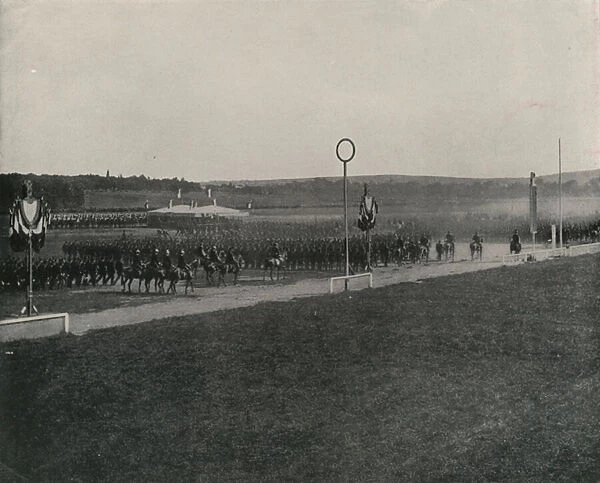 A Military Review at Longchamps (b  /  w photo)