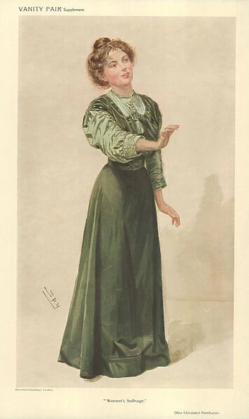 Miss Christabel Pankhurst (colour litho)