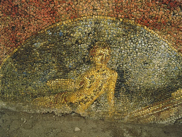 Mosaic from an ancient building below the barracks of the Cuirassiers at the Quirinale
