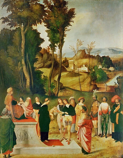 Moses being tested by the Pharaoh, c. 1502-05 (oil on panel)