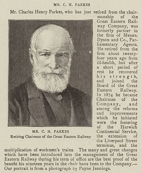 Mr C H Parkes (engraving)