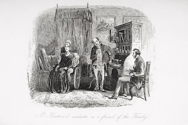 Mr. Flintwinch mediates as a friend of the family, illustration from Little