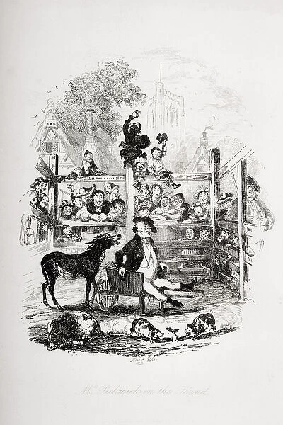 Mr. Pickwick in the pound, illustration from The Pickwick Papers by Charles Dickens