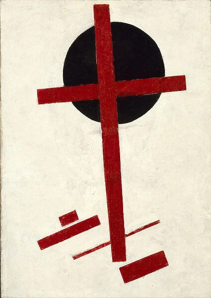 Mystic Suprematism (black cross on red oval) par Malevich