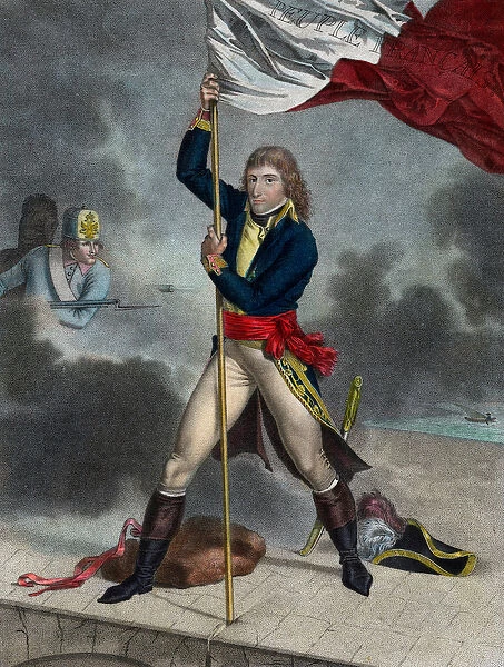 Napoleon Bonaparte during the Battle of the Bridge of Arcole (Arcola)