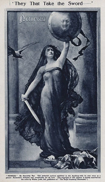 Nemesis, cartoon on the defeat of Kaiser Wilhelm II and Germany in World War I exhibited in the Royal Academy (litho)