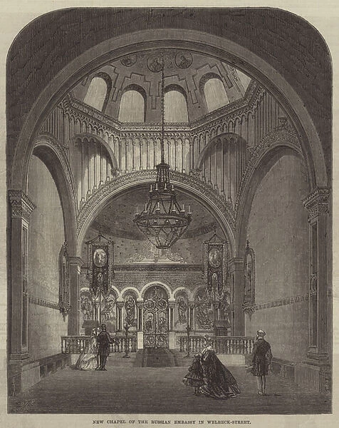 New Chapel of the Russian Embassy in Welbeck-Street (engraving)