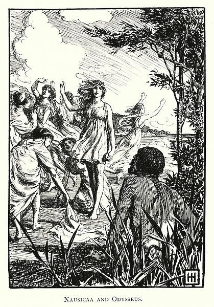 Odyssey: Nausicaa and Odysseus (engraving)